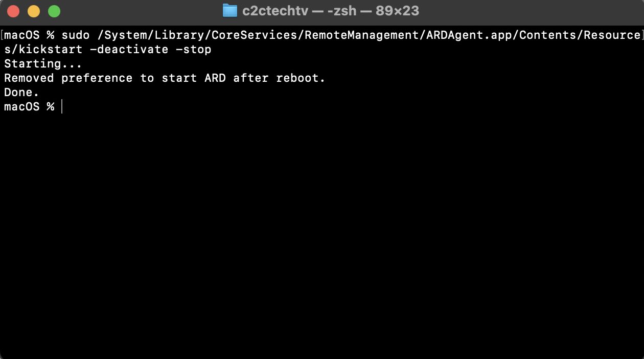 How to Disable Remote Management using Mac Terminal Code2care